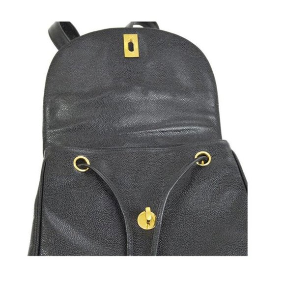 Chanel Black Caviar Backpack Vintage 2 Pocket Ball - Picture 6 of 9